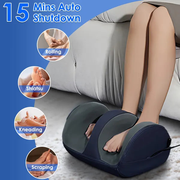 Shiatsu foot and calf massager with heat kneading relief — Velora Wild