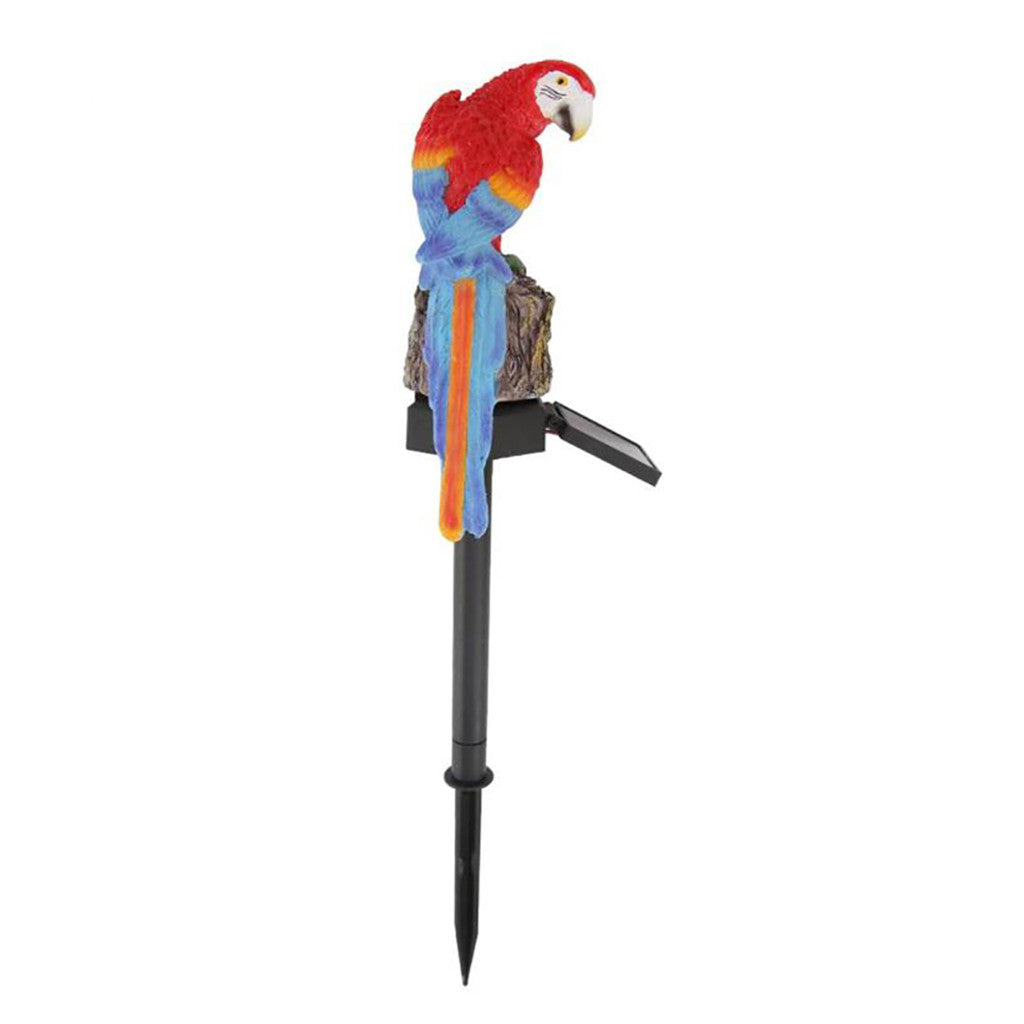 Solar parrot garden lamp — Red color front view