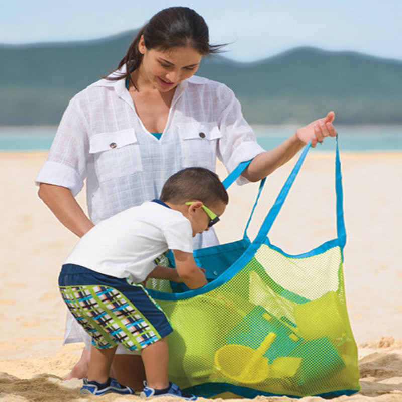 
"Kids beach toy bag — Green color large size"
