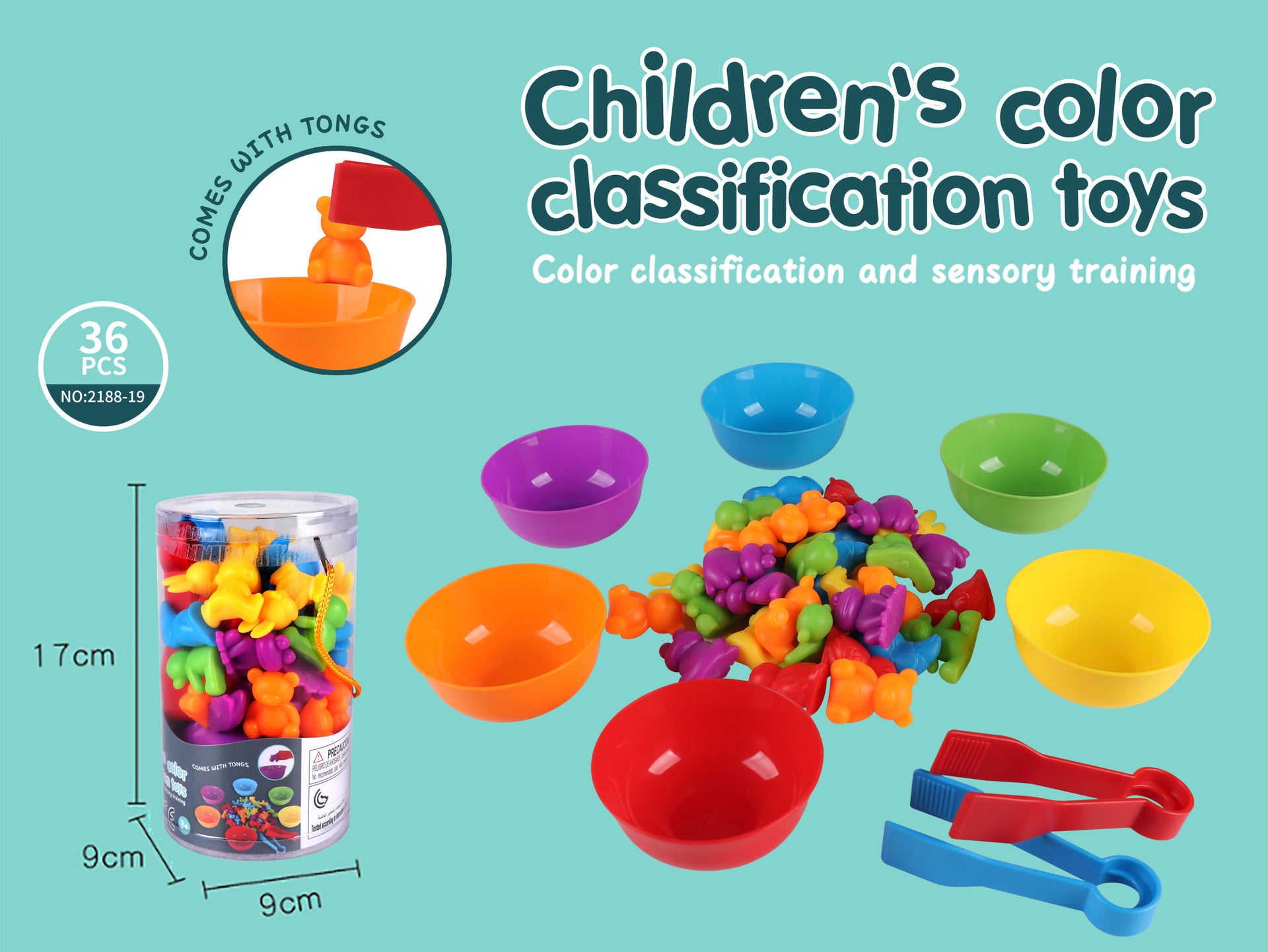 Rainbow Counting & sorting educational toy — Animal Cognition theme"