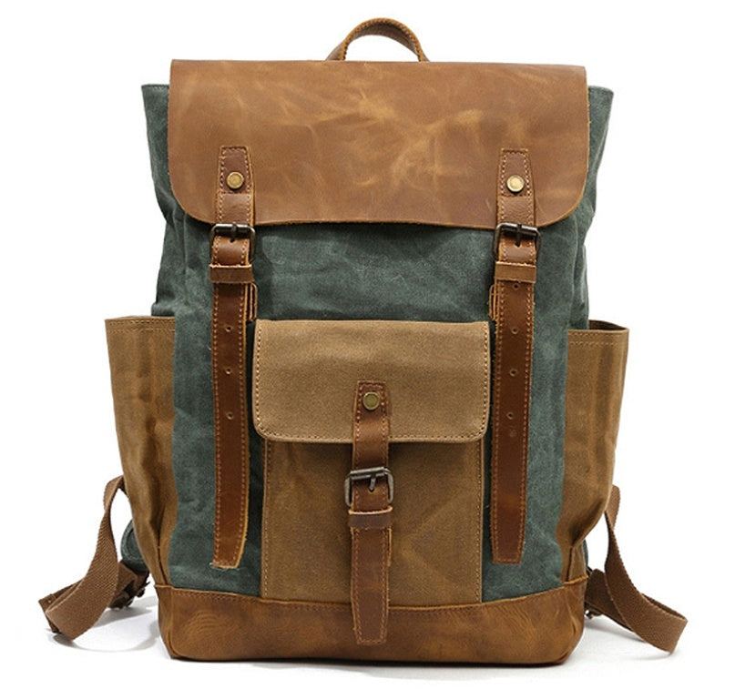 Canvas Adventure Backpack in Army Green — rugged outdoor colorway
