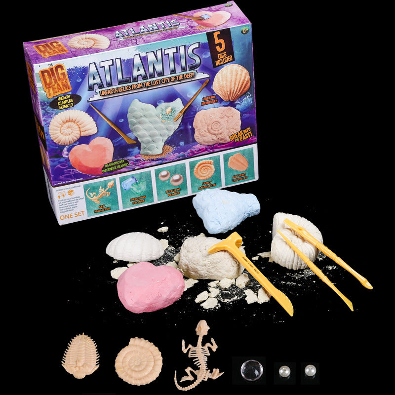 "Gem Dig STEM Kit — natural gemstones excavated from dig brick"
