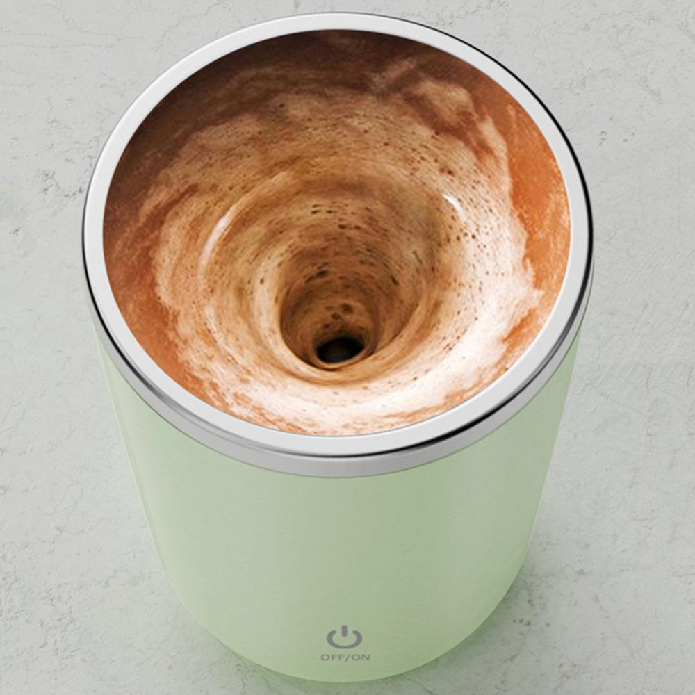 "Self-stirring mug magnetic induction blending — double-click to mix"