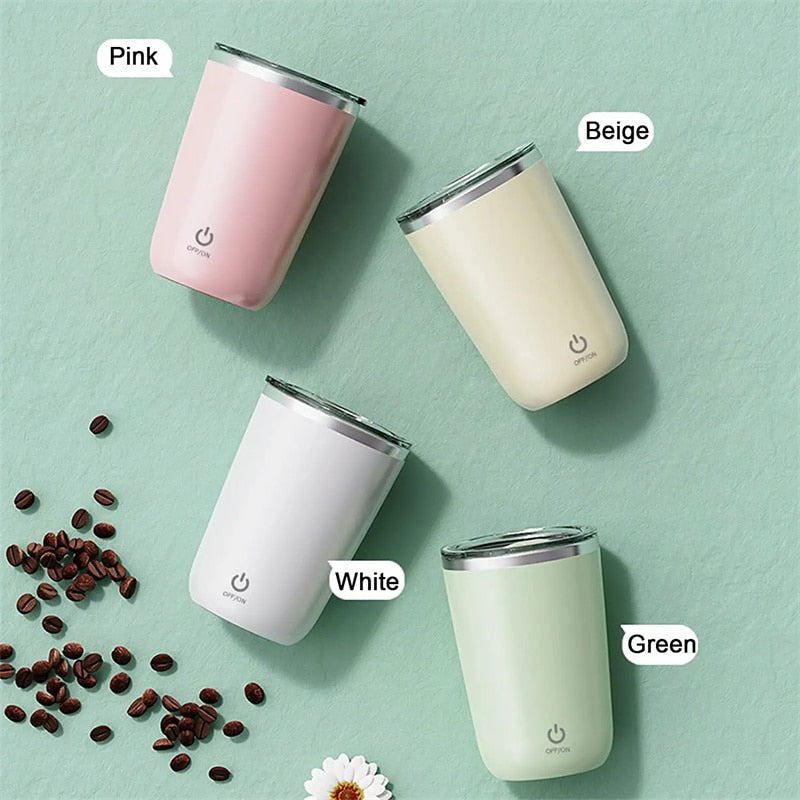 "Self-stirring mug 4 color options — Moon White Girls Pink Fresh Green Beige"
