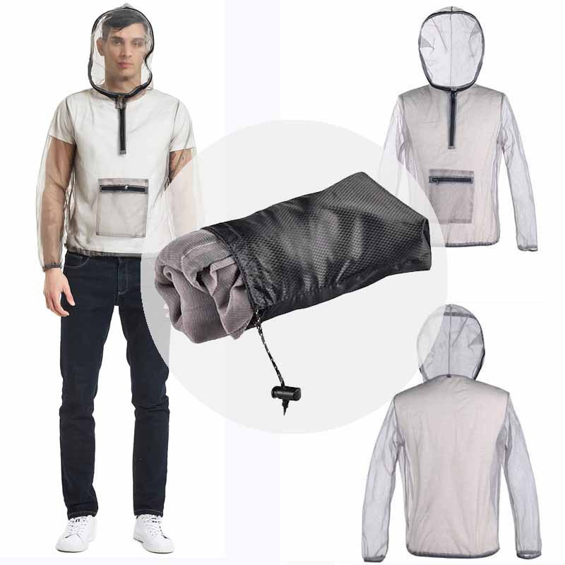 Front view — lightweight mesh bug protection in Gray