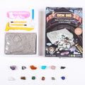 "Gem Dig STEM Kit — natural gemstones excavated from dig brick"
"Gem Dig STEM Kit — Style B classic set with mining tools"
