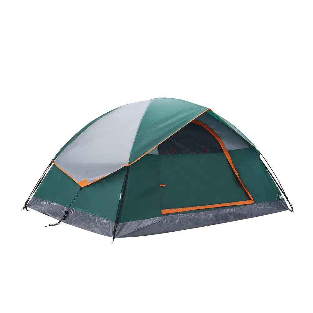 "4-person dome camping tent in Green — spacious family tent with fast setup"
