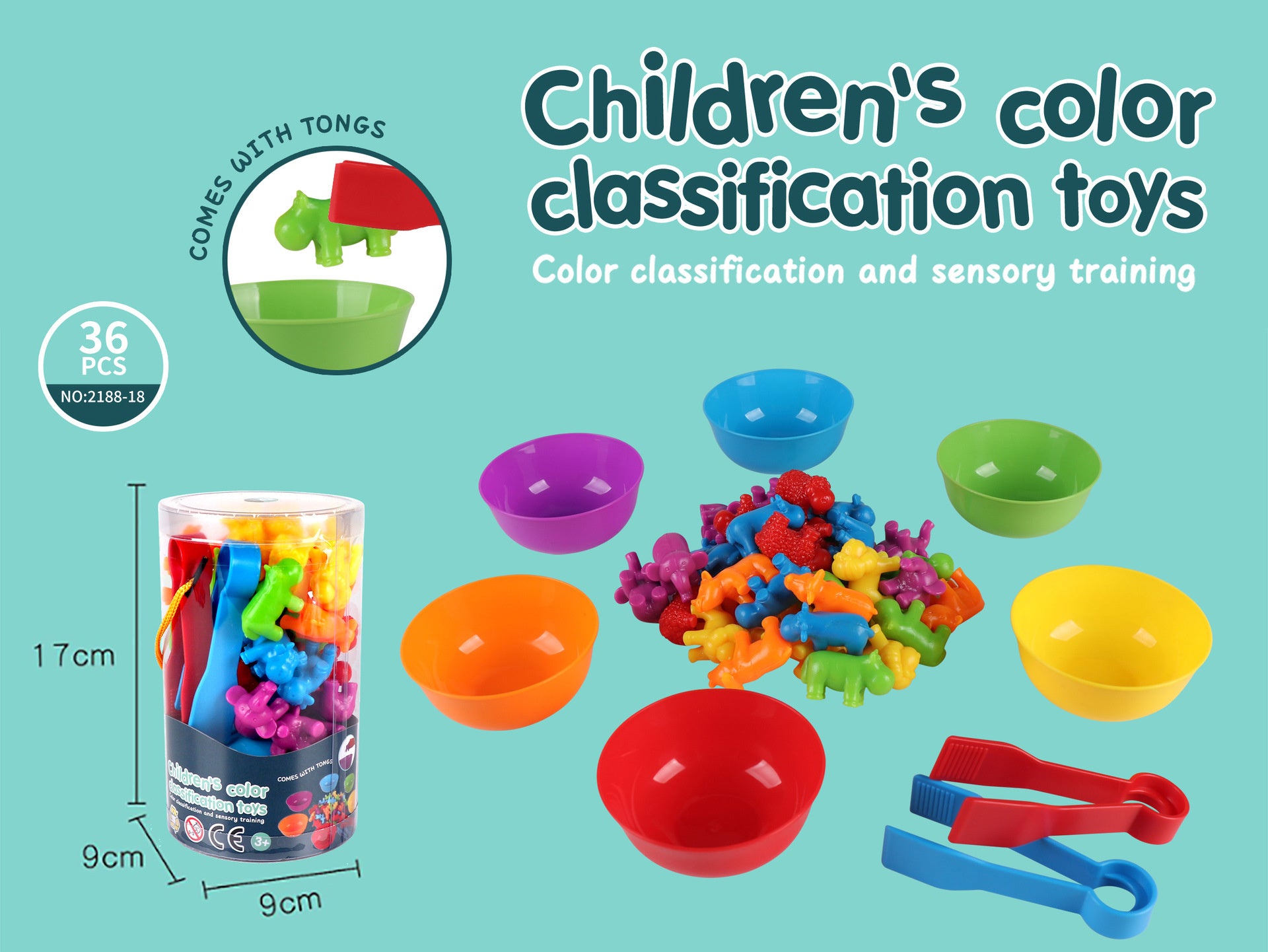 Rainbow Counting & sorting educational toy — Animal Cognition theme"
