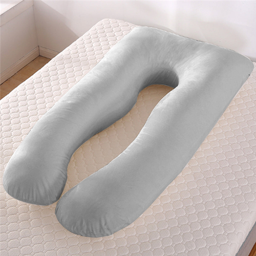U-shape pregnancy pillow grey – soft body pillow for hip and belly support
