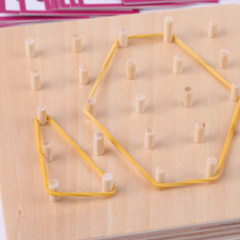 Montessori pegboard — child playing with shapes