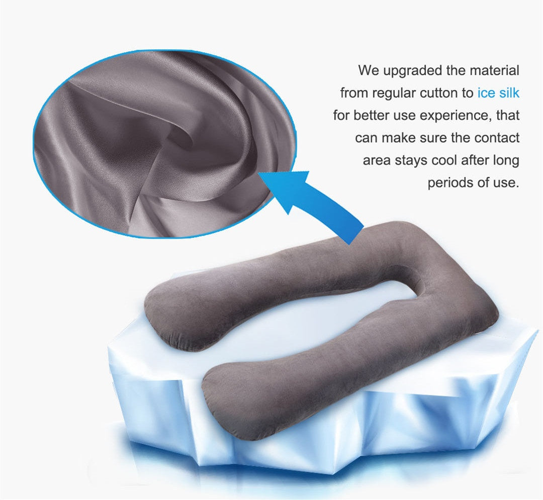 U-shape maternity pillow – cool ice silk cover pregnancy support pillow
