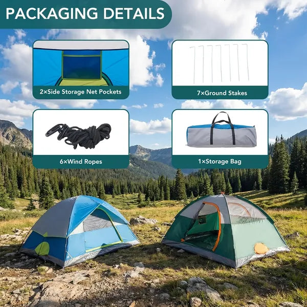 "Lightweight camping tent packed down small — portable dome tent for hiking and travel"