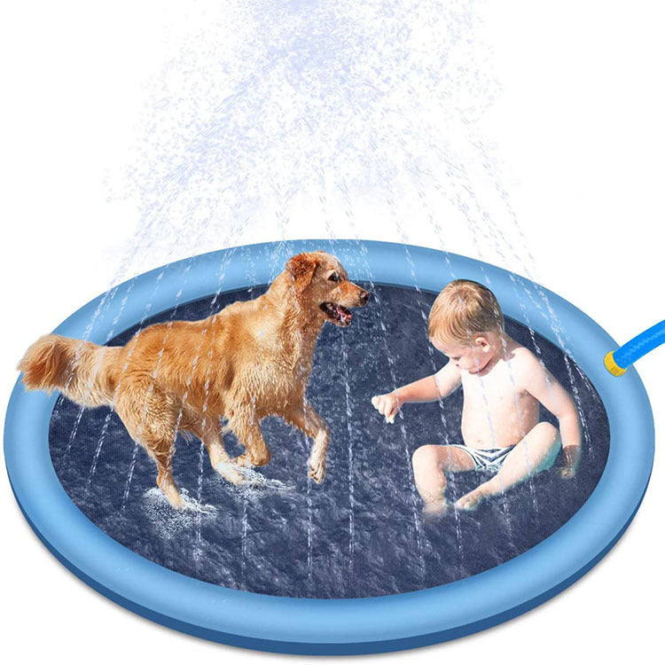 Inflatable water mat — backyard summer fun -Kids & pet splash pad — packaging overview"