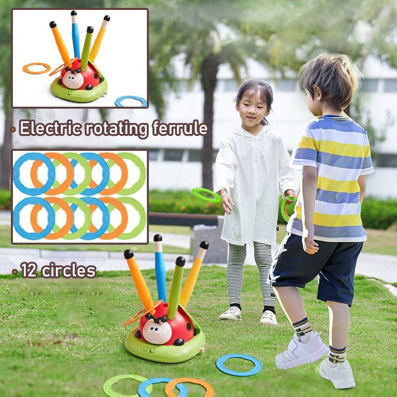 "Ladybug rope toy — parent and child playing together"
