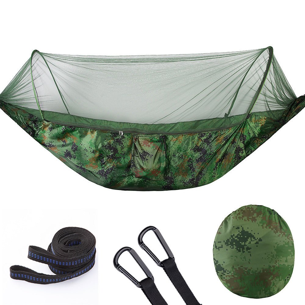 Auto - Open Camping Hammock with Mosquito Net — Pop - Up Design - Velora Wild