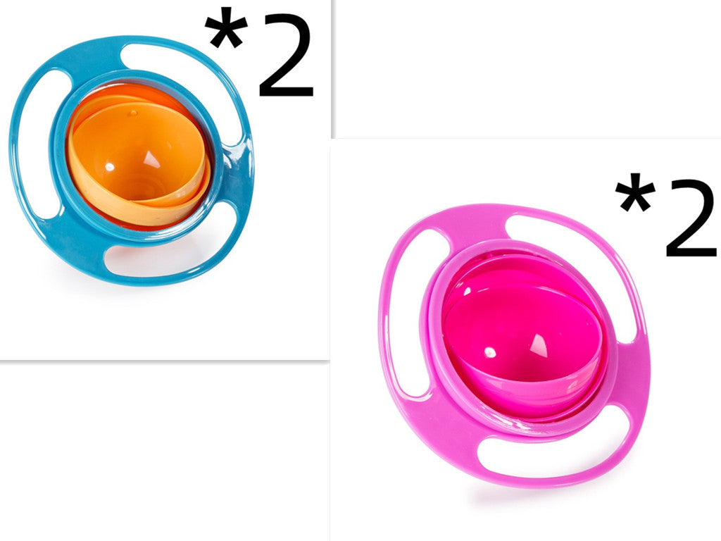 360° rotating bowl full set — multiple colors spill-proof baby feeding bowls