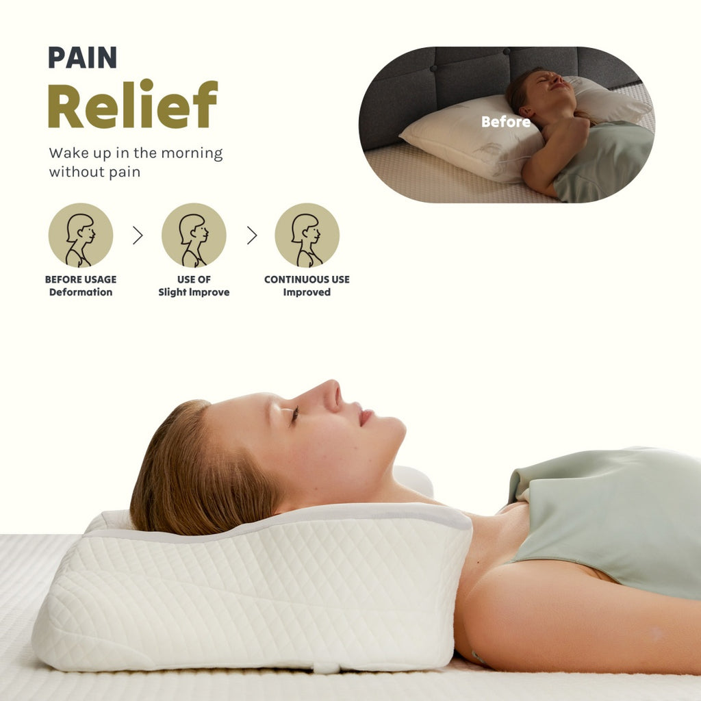 Front view – memory foam neck support pillow