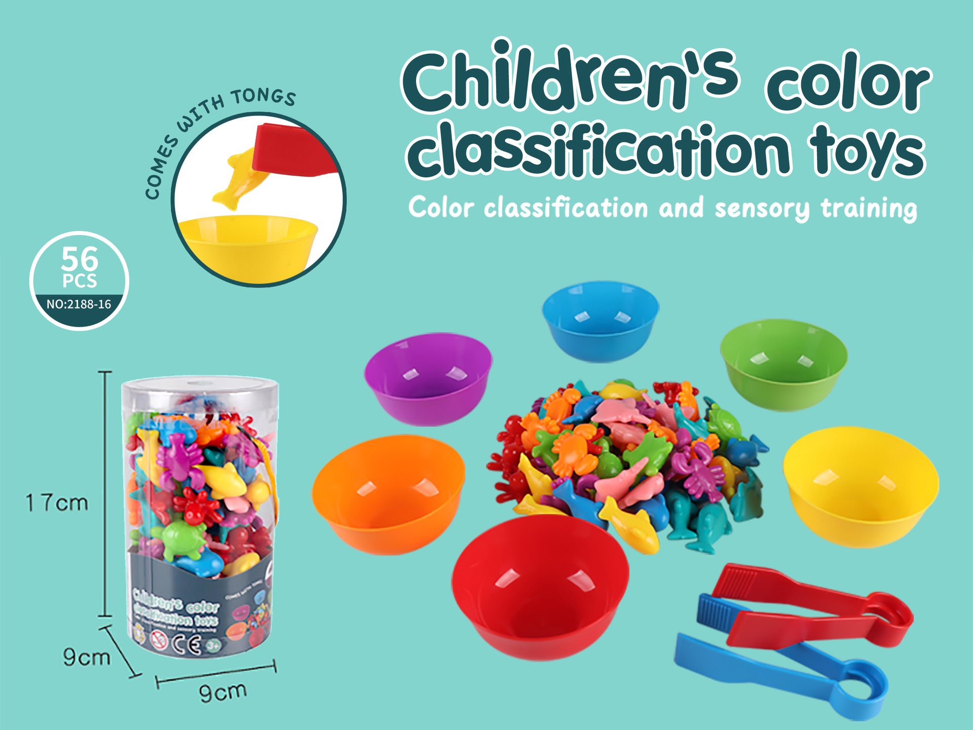 Rainbow counting & sorting educational toy  — Marine Animal Cognition theme"
