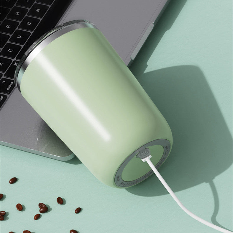 "Velora Wild self-stirring mug Type-C charging cable included — 400mAh battery"