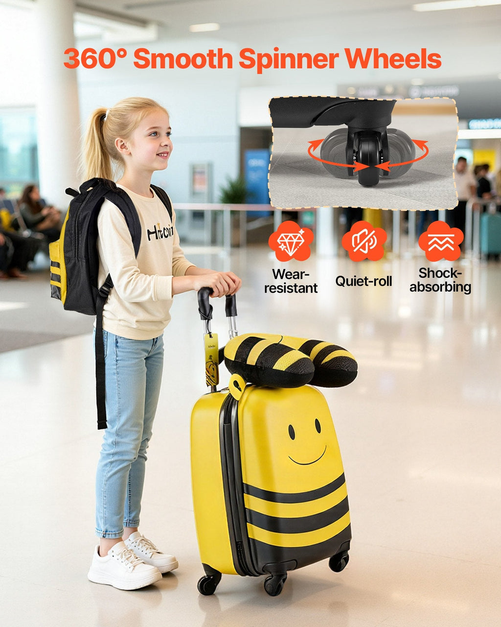 Kids 5 - Piece Luggage Set — Bee - Velora Wild