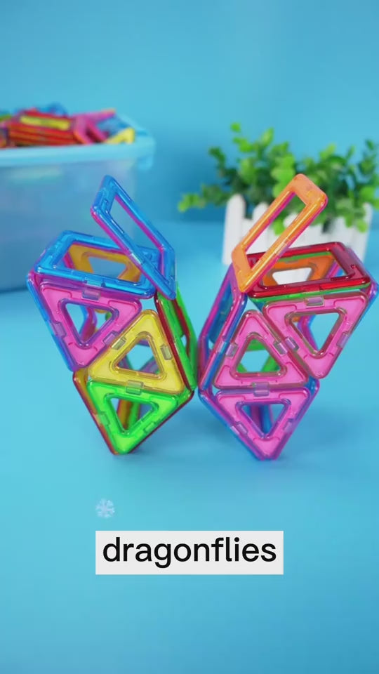 Kids magnetic building blocks — 3D structure example"
"Magnetic building blocks — safe non-toxic ABS plastic"
