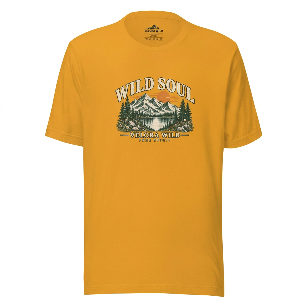 Single-product Wild Soul Nature T-Shirt mockup preview