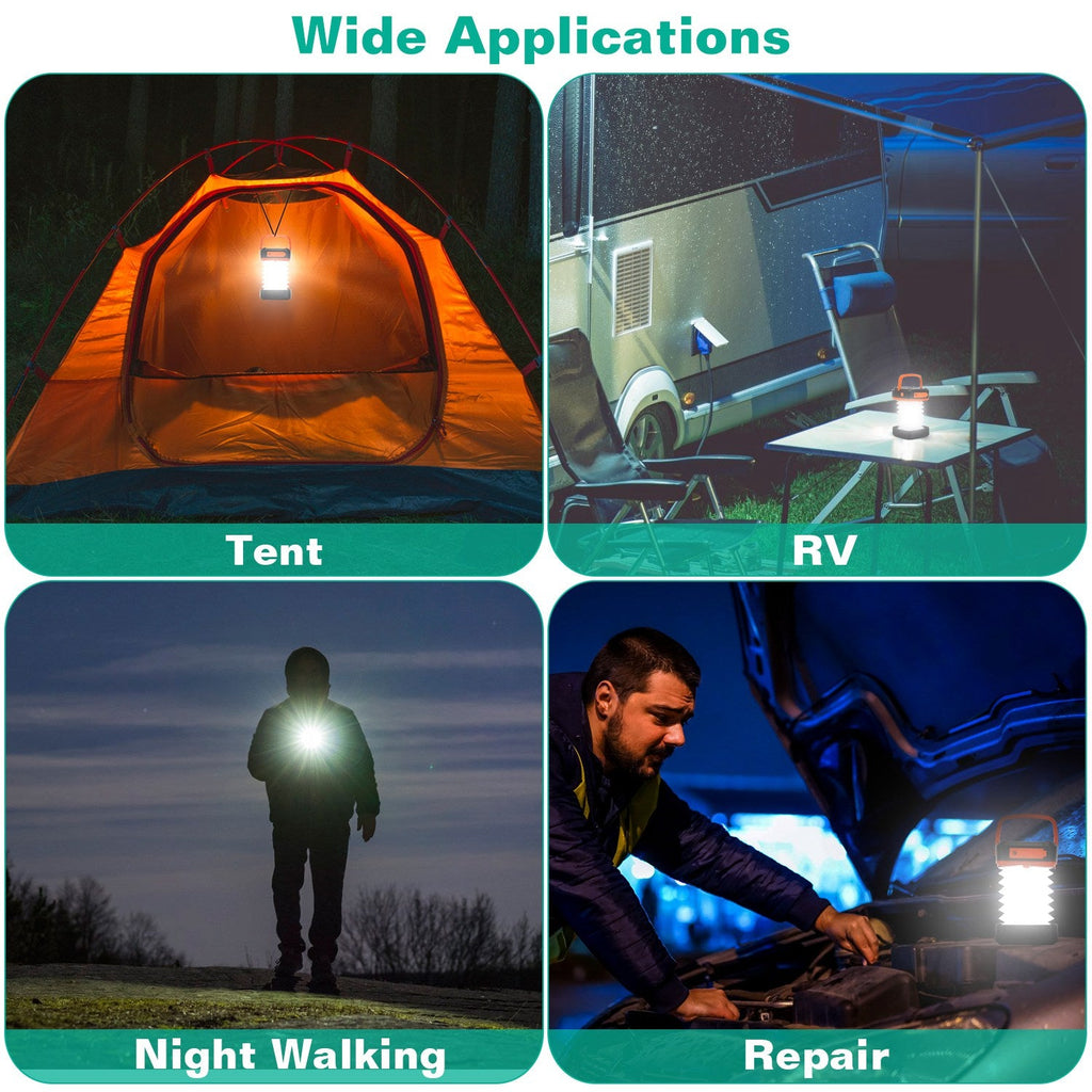 Solar Camping Lantern | Collapsible LED with USB Rechargeable - Velora Wild