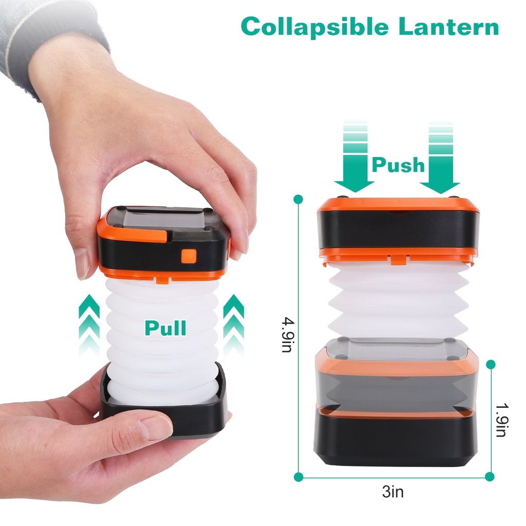 Solar Camping Lantern | Collapsible LED with USB Rechargeable - Velora Wild