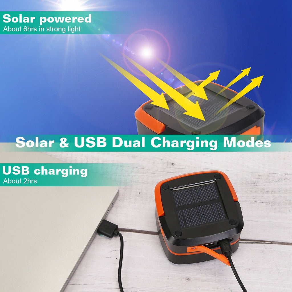 Solar Camping Lantern | Collapsible LED with USB Rechargeable - Velora Wild