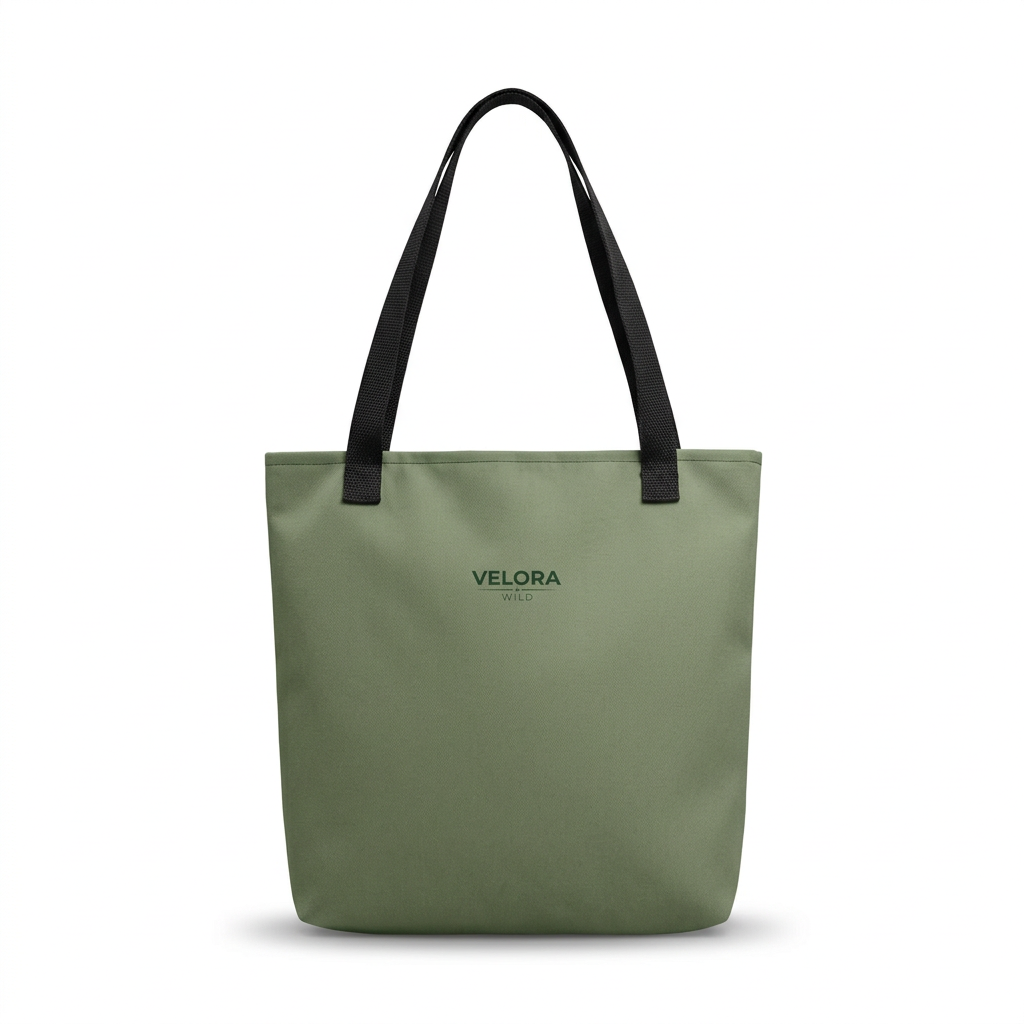 Standalone sage-green tote bag on white preview