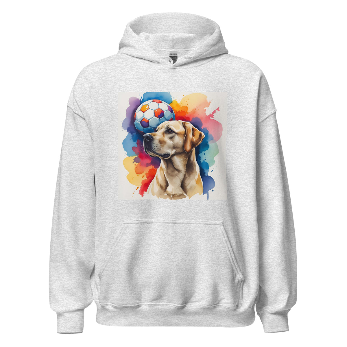 Velora Wild Golden Retriever Art Hoodie – Ash, front view