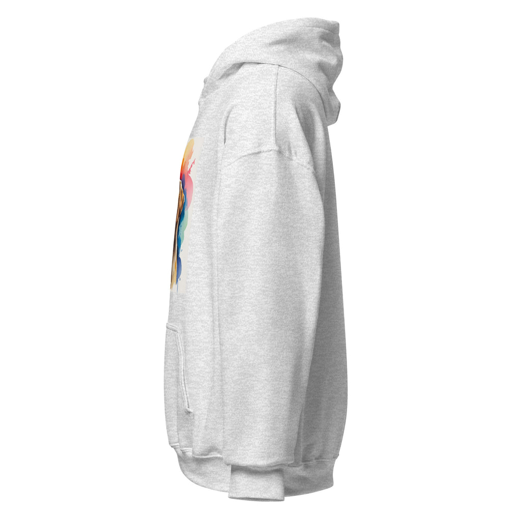 Velora Wild Golden Retriever Art Hoodie – Ash, leftt side view