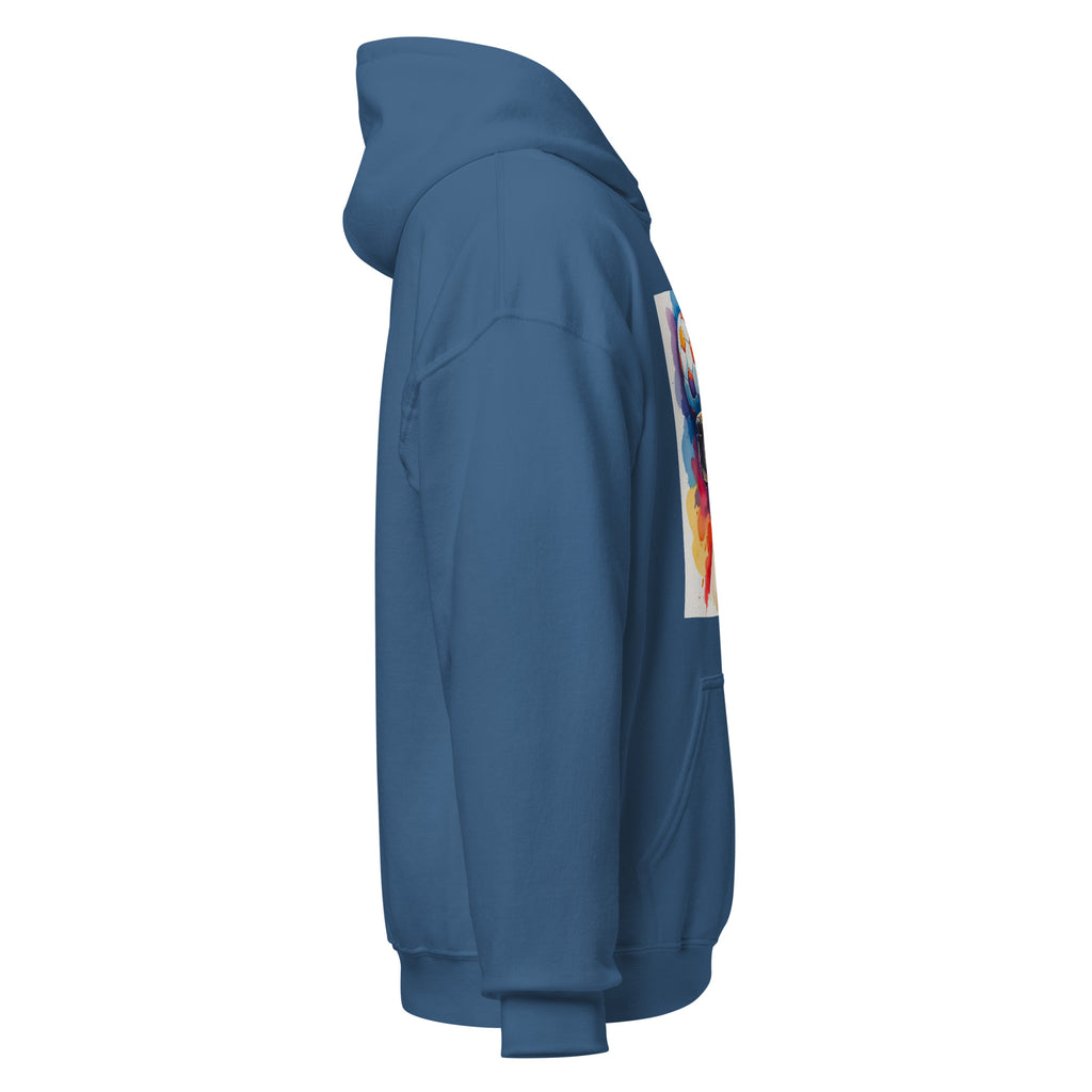 Velora Wild Golden Retriever Art Hoodie – Indigo Blue, right side view