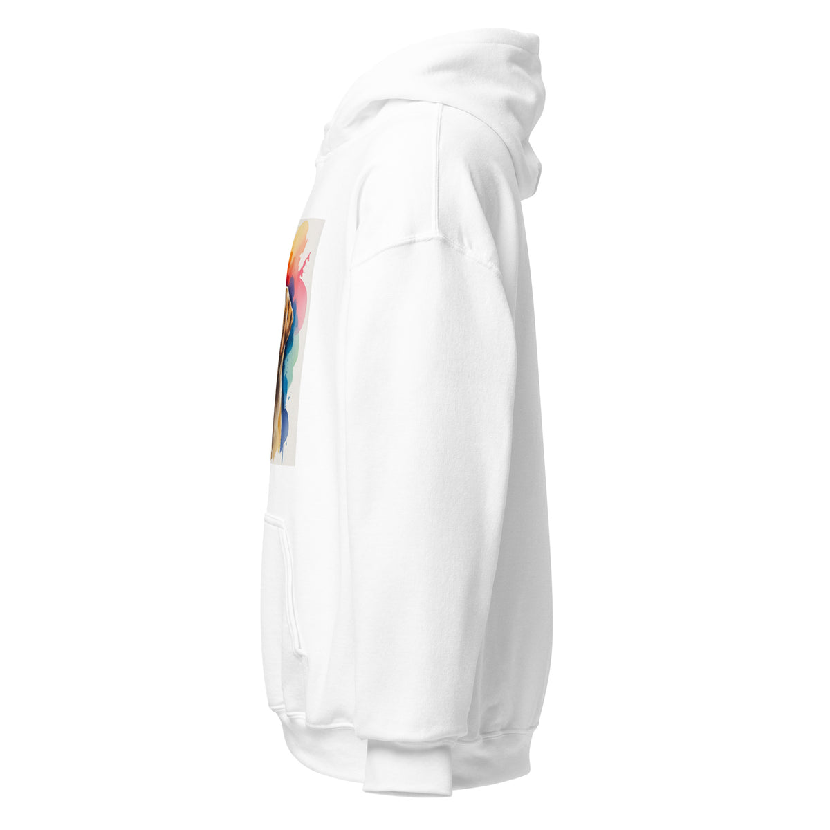 Velora Wild Golden Retriever Art Hoodie – White, left side view