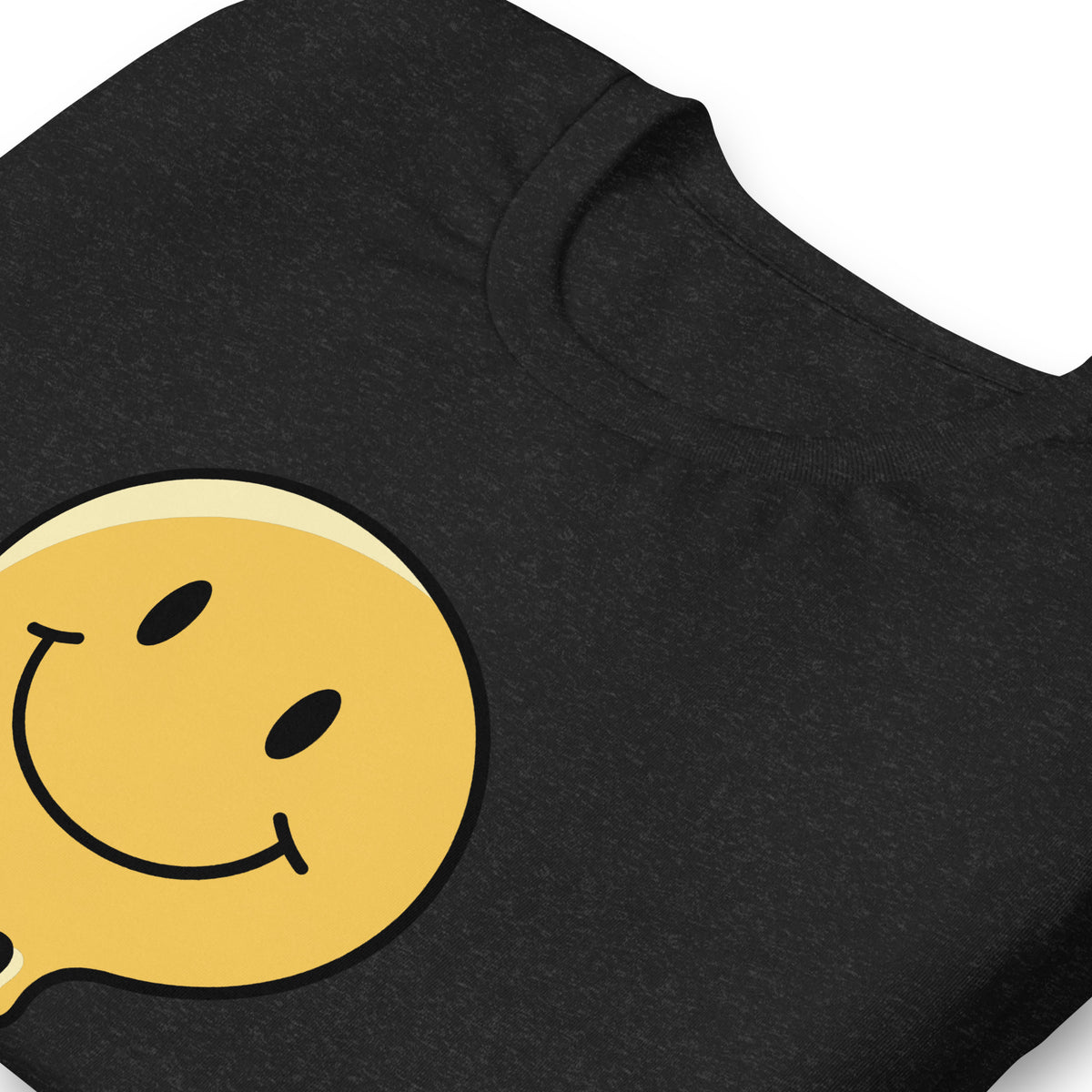 Velora Wild Wild Smile Unisex Tee – Black Heather, graphic detail close-up