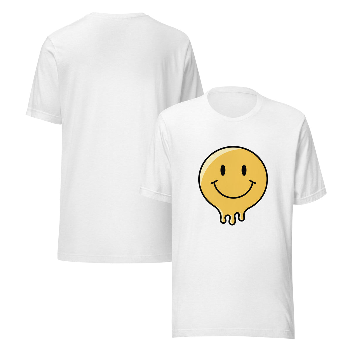 Velora Wild Wild Smile Unisex Tee – Solid White Blend, front and back view