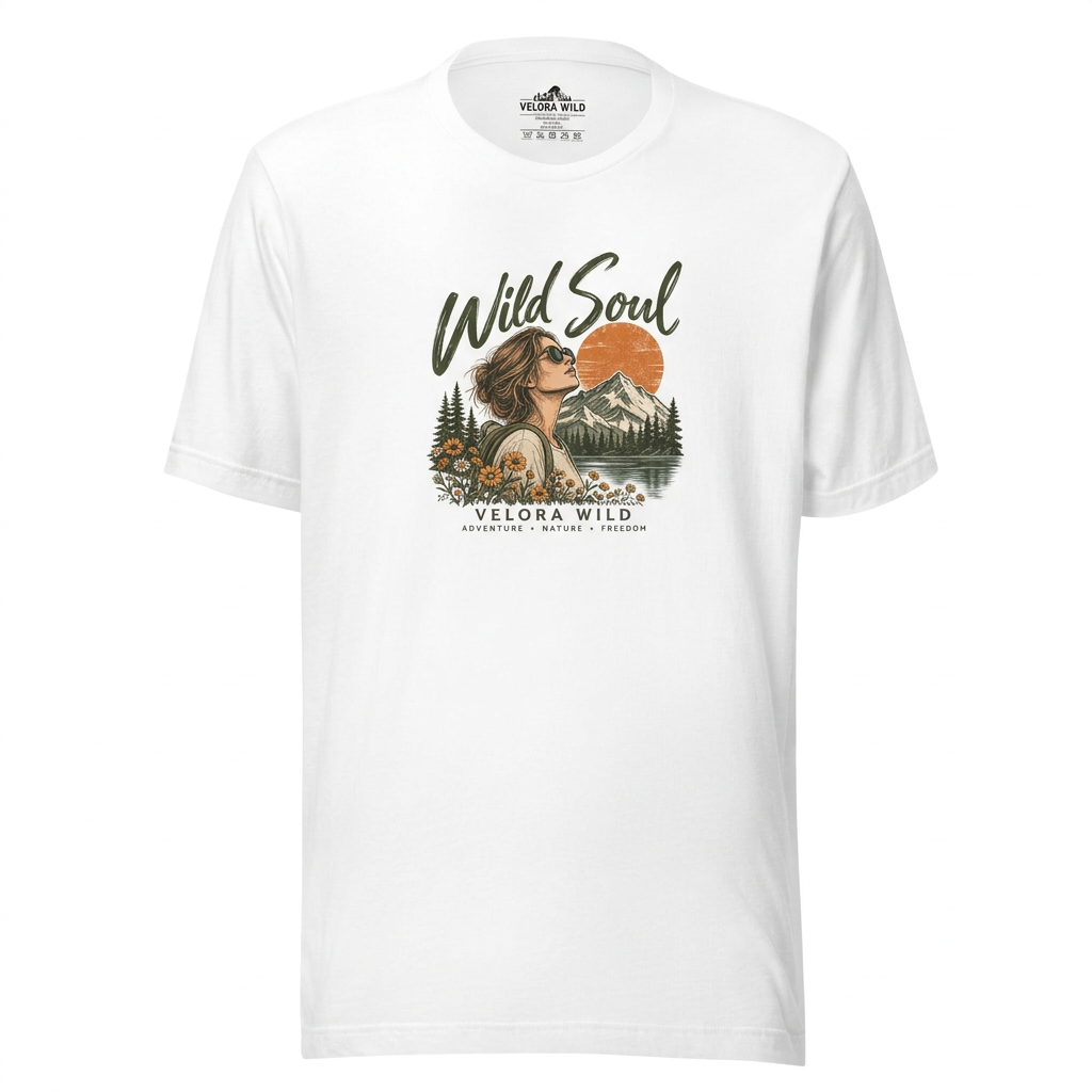 White Wild Soul single-shirt mockup preview